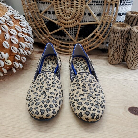 Rothy's 7/37.5 The Spot Loafer Leopard Animal Print Slip On Shoes Flats Women's - Picture 2 of 15